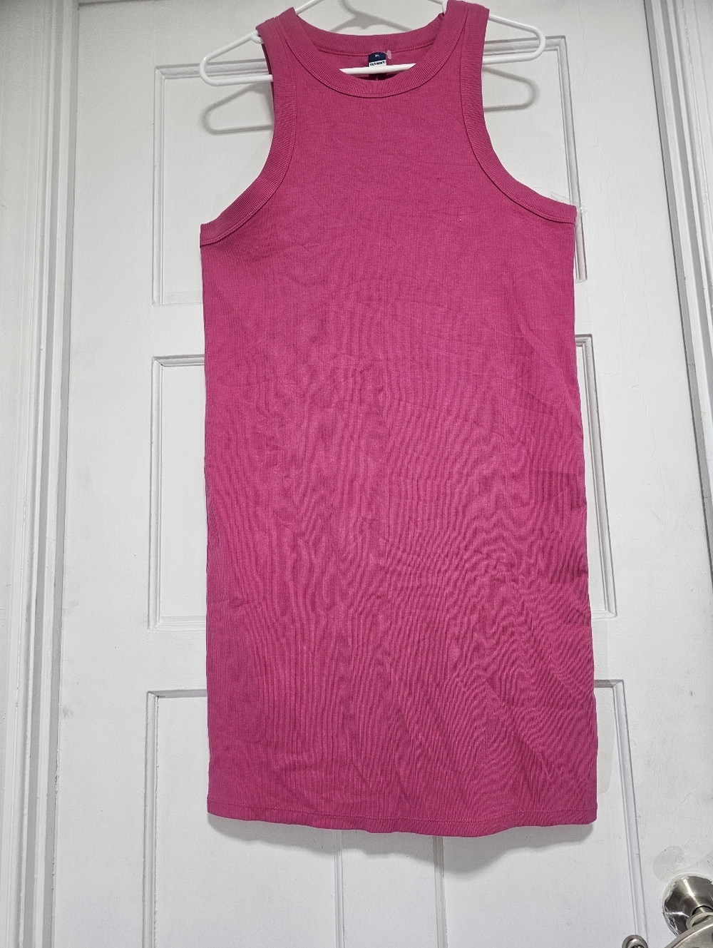Old Navy Hot Pink Ribbed Tank Dress - Picture 2 of 6